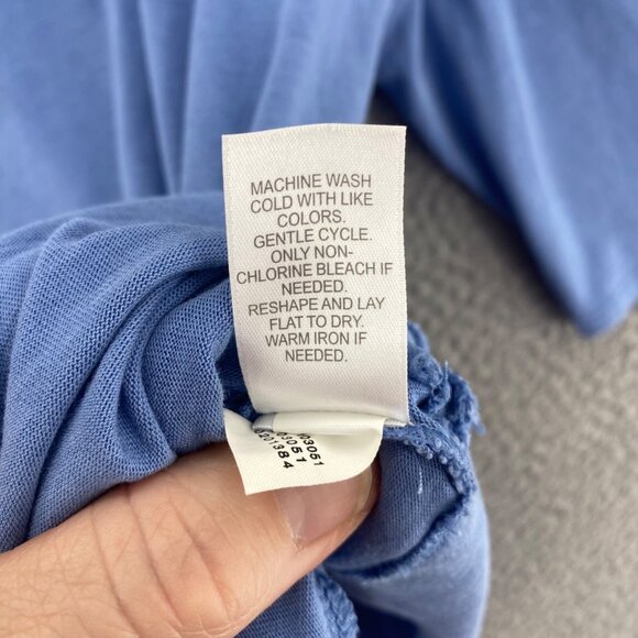 J Jill Top Womens Large Blue Pure Jill Boat Neck 3/4 Sleeve Tunic Stretch Knit - Picture 7 of 11